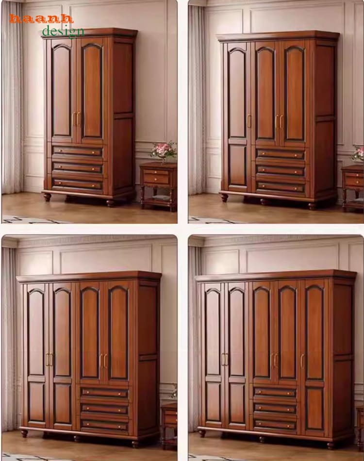 tủ áo tân cổ điển trong phòng ngủ đẹp hiện đại