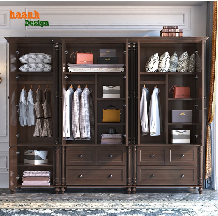 Tủ Quần Áo Gỗ Tân Cổ Điển