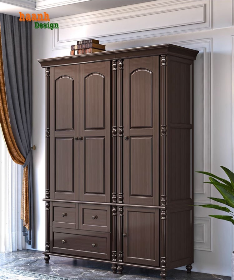 Tủ Quần Áo Gỗ Tân Cổ Điển