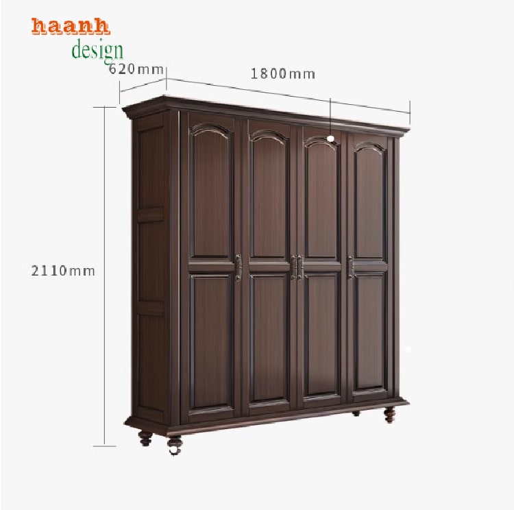 Thiết kế tủ gỗ tân cổ điển nổi bật trong không gian biệt thự