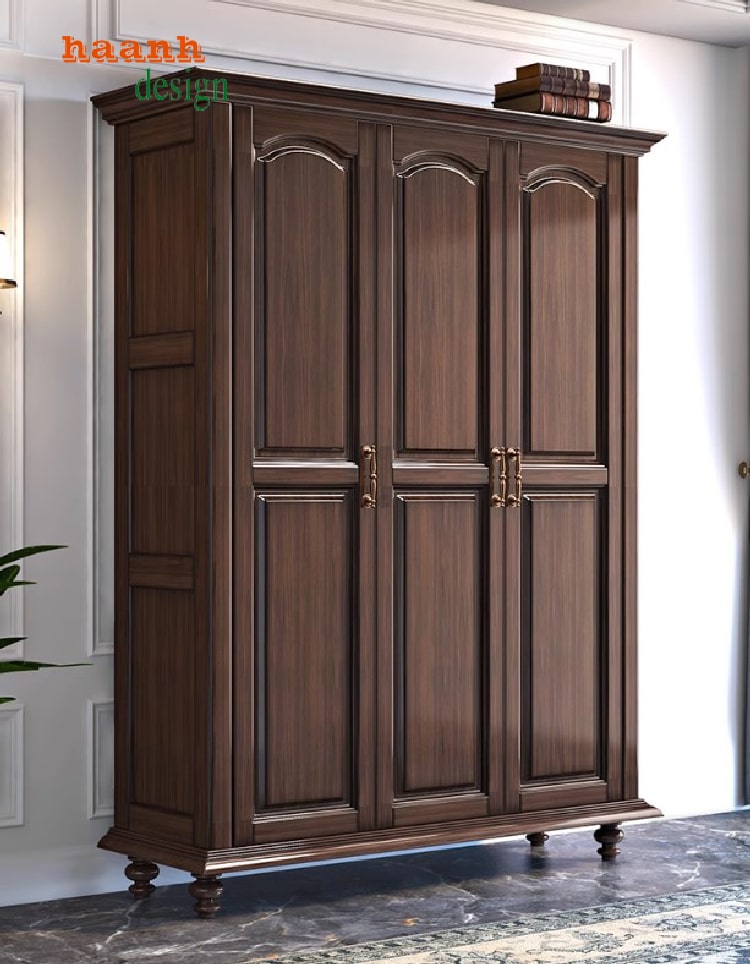 Tủ quần áo tân cổ điển phối nội thất phong cách châu Âu sang trọng