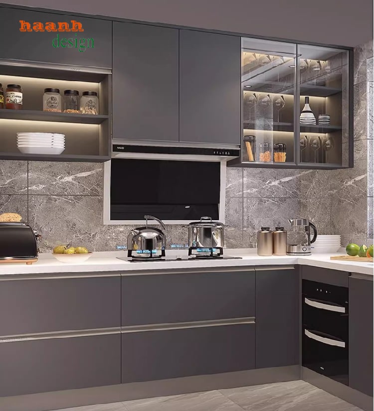 đèn led trang trí tủ bếp gỗ công nghiệp