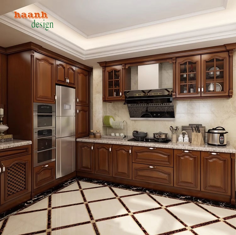 Tủ bếp gỗ tự nhiên