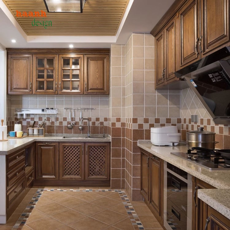 Tủ bếp gỗ tự nhiên