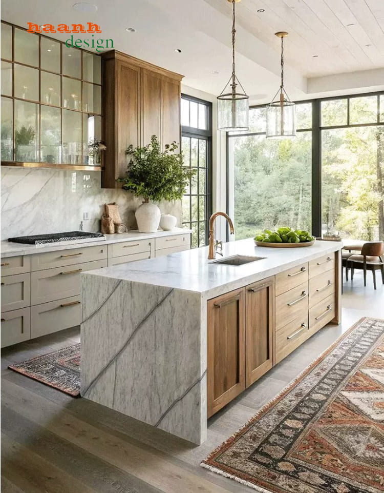 Tủ bếp gỗ tự nhiên