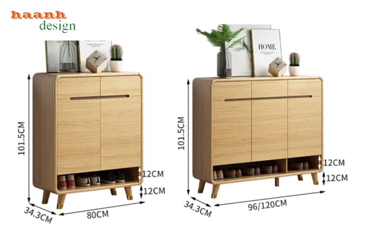 Kích thước TDC 009 loại 80 và 96/120 cm Kích thước tủ giầy dép gỗ công nghiệp 80 cm và 96 120 cm