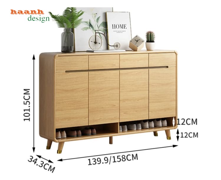 Kích thước TDC 009 loại 139,9/158 cm Kích thước tủ giầy dép gỗ công nghiệp 139,9 158 cm