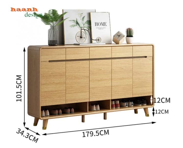 Kích thước TDC 009 loại 179,5 cm Kích thước tủ giầy dép gỗ công nghiệp 179,5 cm