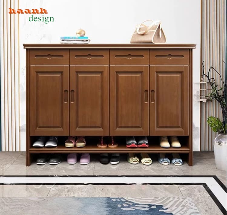 Mẫu tủ giày dép bằng gỗ