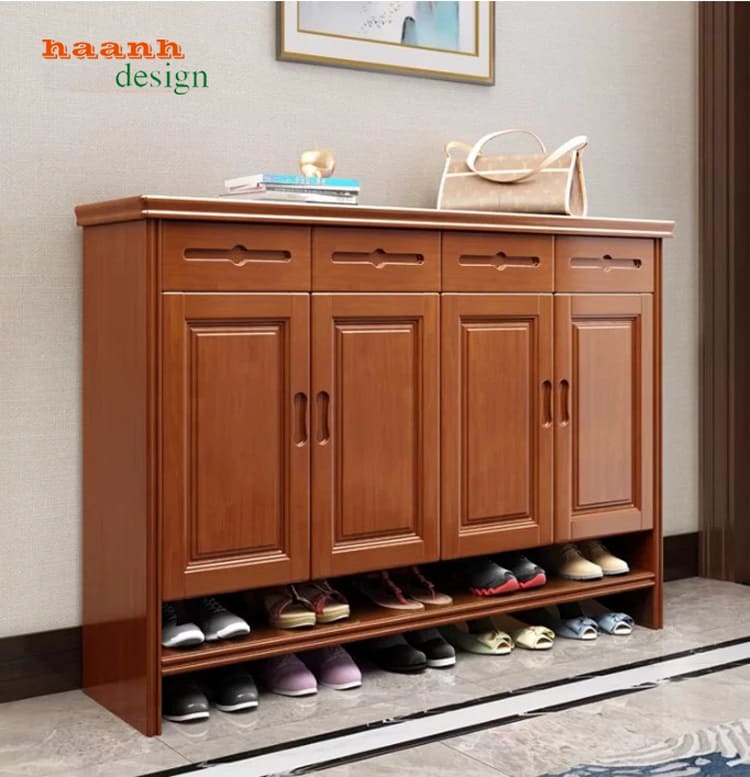 Mẫu tủ giày dép bằng gỗ