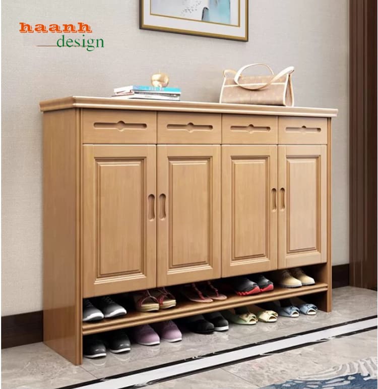 mẫu tủ giày dép bằng gỗ hiện đại phòng khách