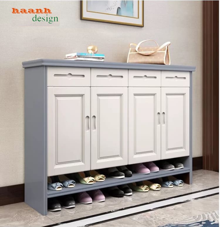 mẫu tủ giày dép bằng gỗ sồi cao cấp