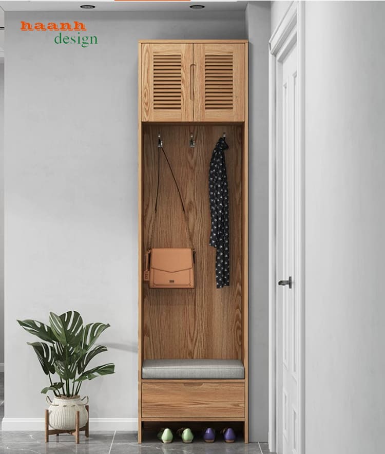 Mô-đun treo đồ TGH 014 Mô-đun tủ giày kết hợp khu treo đồ và ghế ngồi