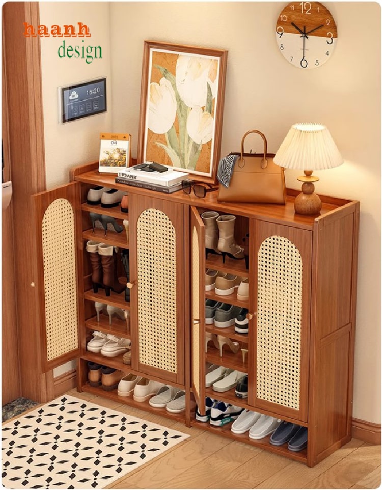 tủ gỗ đựng giày nhiều ngăn tiện ích