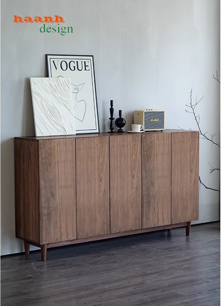 Tủ giày dép gỗ óc chó tự nhiên