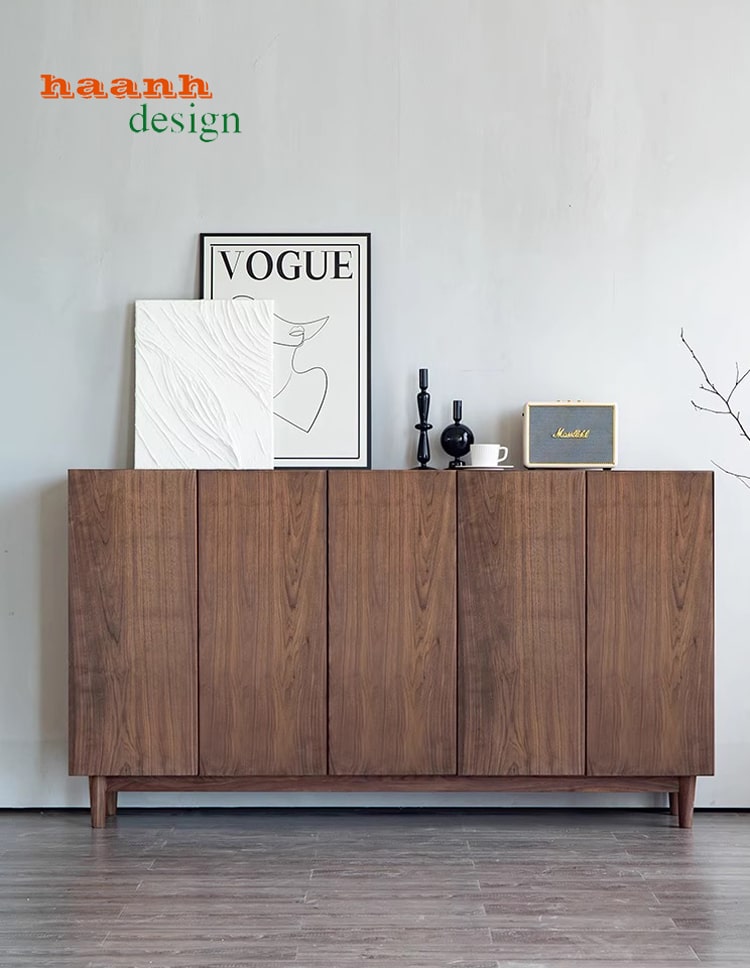 Tủ giày dép gỗ óc chó tự nhiên