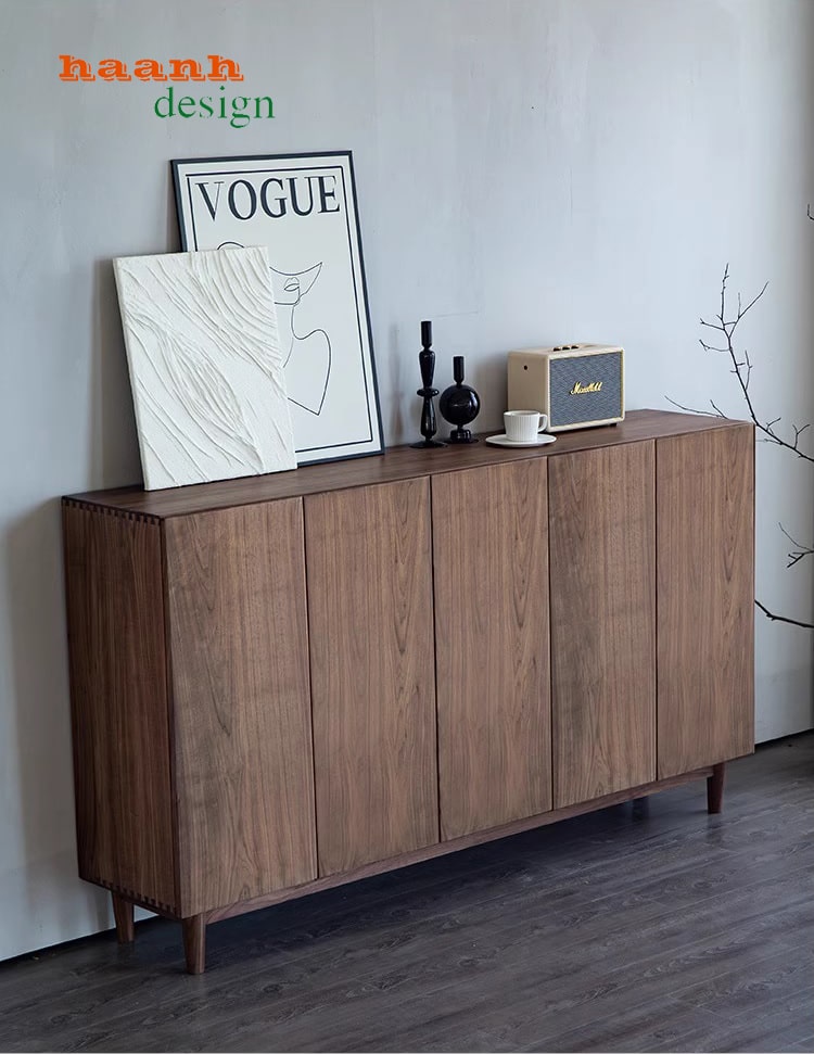 Tủ giày dép gỗ óc chó tự nhiên