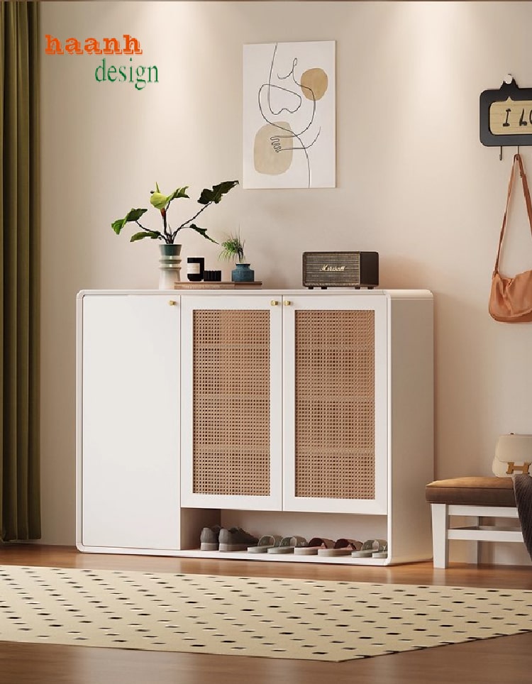 Chi tiết sơn phủ Inchem trên mẫu tủ giày dép hiện đại