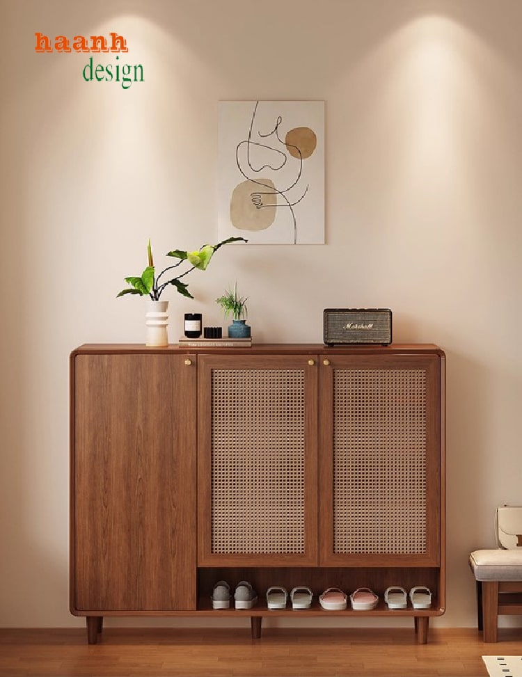 Các mẫu tủ giầy đẹp bằng gỗ sồi thiết kế mới nhất