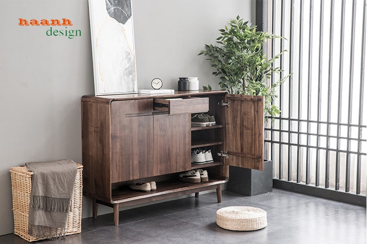 Tủ giầy gỗ tự nhiên óc chó