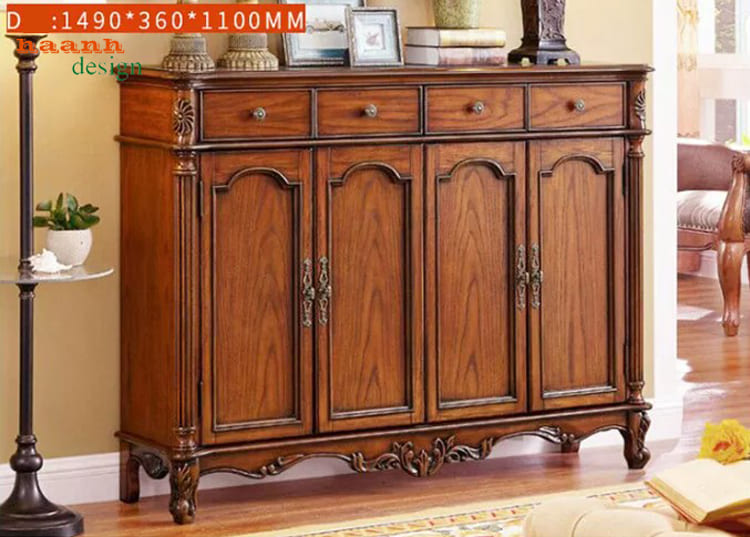 Phương án bốn cánh 1490 x 360 x 1100 mm Tủ giày TGT 006 bốn cánh kích thước 1490 x 360 x 1100 mm