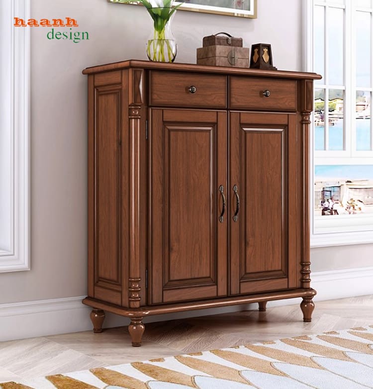 tủ đựng giày dép bằng gỗ hương cho phòng khách