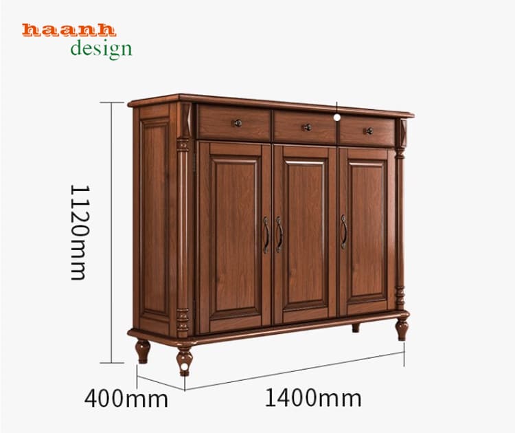 tủ để giày dép bằng gỗ hương cao cấp