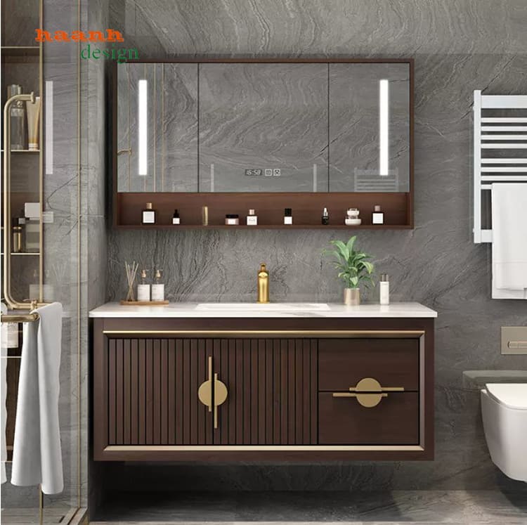 Tủ phòng tắm phong cách Á Đông hiện đại