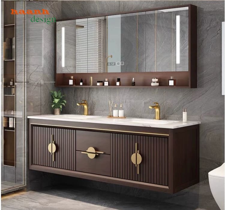 Tủ phòng tắm kết hợp tủ gương hiện đại