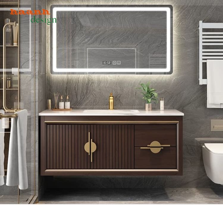 Tủ phòng tắm kết hợp lavabo và gương cao cấp