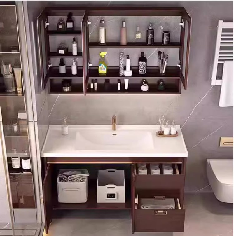 Tủ gỗ phòng tắm cao cấp tại xưởng nội thất uy tín