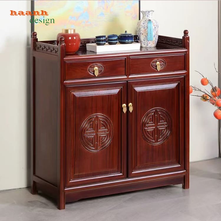 Mẫu Tủ Để Đồ Nhà Bếp Cánh Chạm Cao Cấp Đẹp Đẳng Cấp-TCD 003