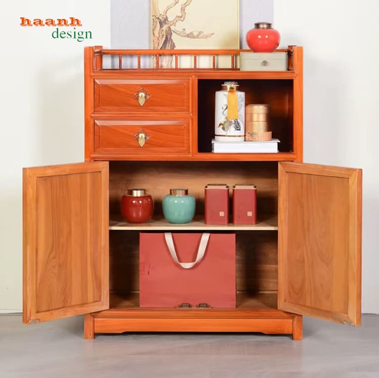 Tủ để đồ nhà bếp gỗ sồi cao cấp nhập khẩu