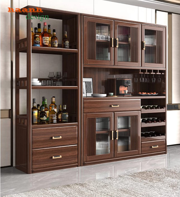Tủ đựng đồ khô nhà bếp phong cách Á Đông