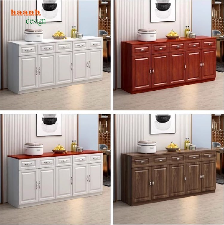 Tủ lưu trữ ph&ograve;ng ăn gỗ c&ocirc;ng nghiệp sang trọng cao cấp