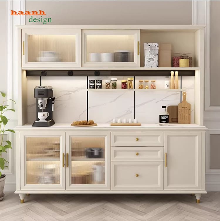 kệ gỗ lưu trữ phòng bếp nhiều ngăn tiện dụng
