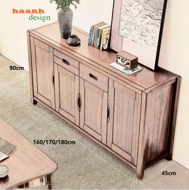 tủ đựng đồ nhà bếp gỗ óc chó cao cấp