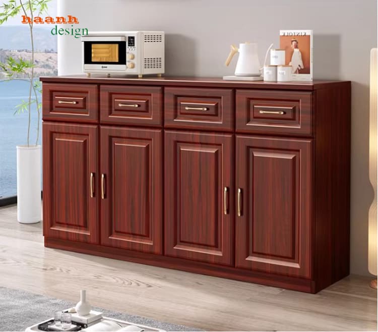 mẫu tủ đựng đồ gỗ nhà bếp đẹp phong cách hiện đại