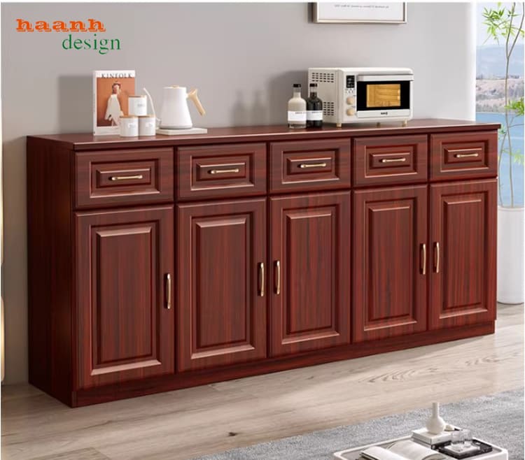 tủ gỗ đựng đồ nhà bếp nhiều ngăn tiện dụng
