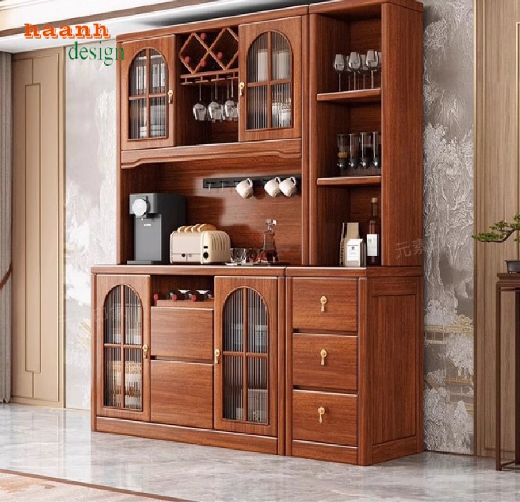 Tủ trữ đồ phòng bếp gỗ sồi nhiều công năng