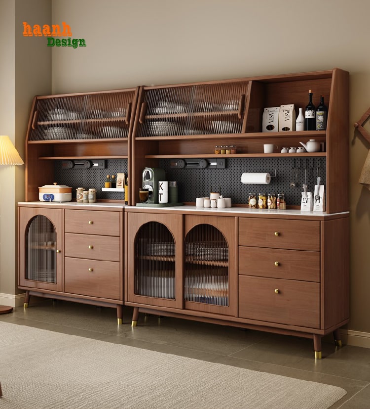 Tủ Lưu Trữ Phòng Bếp Gỗ Tự Nhiên