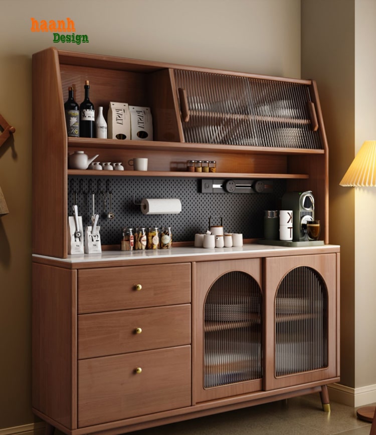 Tủ Lưu Trữ Phòng Bếp Gỗ Tự Nhiên