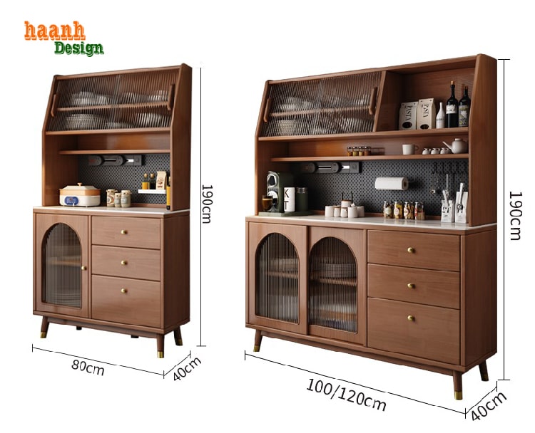 Tủ Lưu Trữ Phòng Bếp Gỗ Tự Nhiên