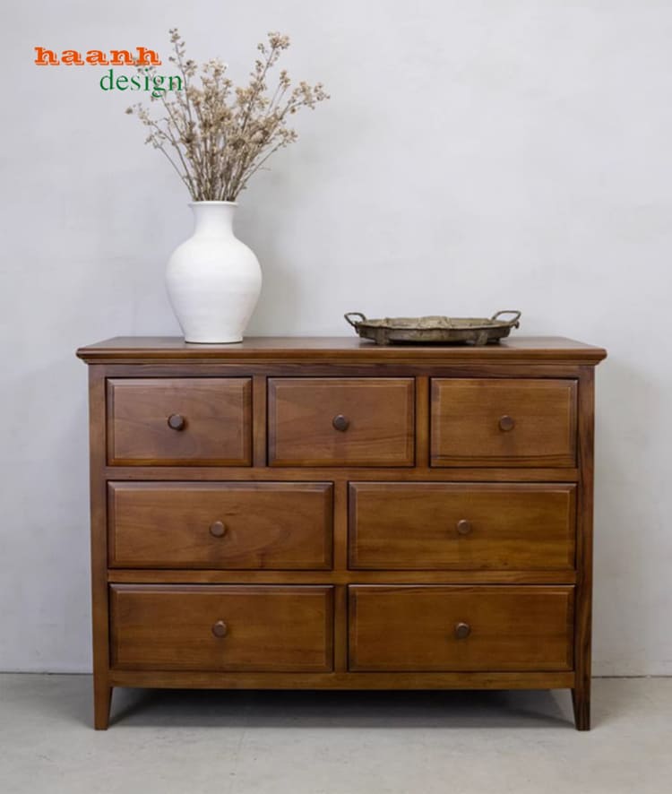 tủ kéo đựng quần áo gỗ sồi hiện đại