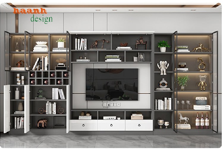 Tủ phòng khách gỗ công nghiệp