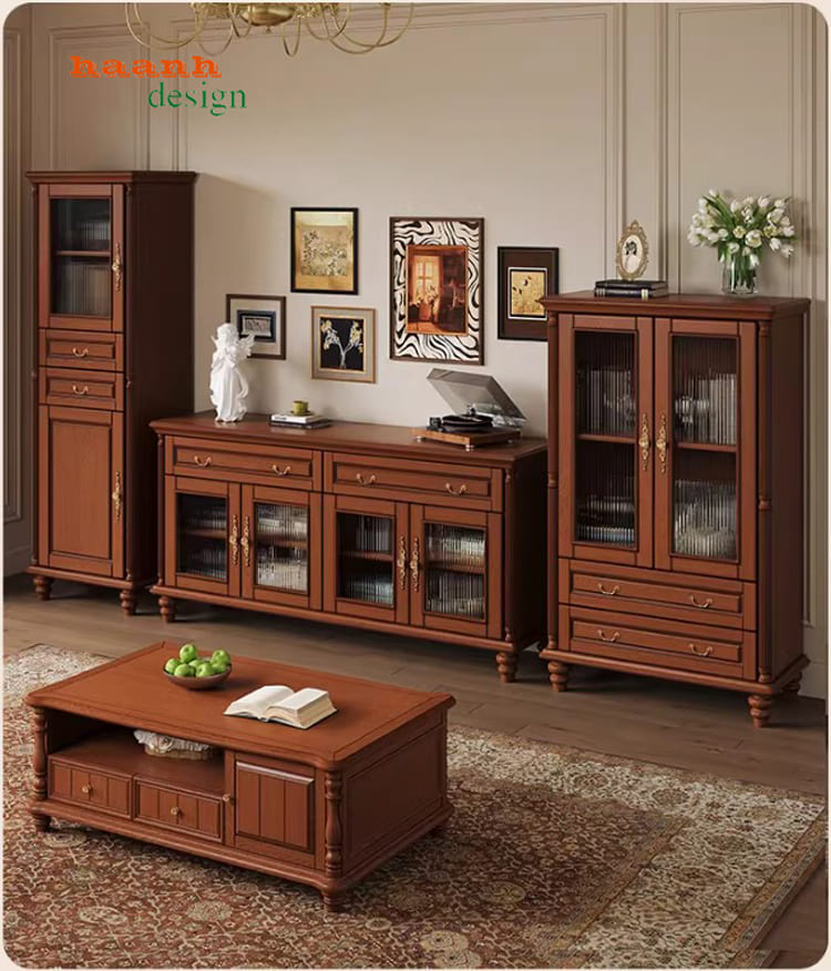 mẫu tủ rượu đẹp bằng gỗ phòng khách hiện đại