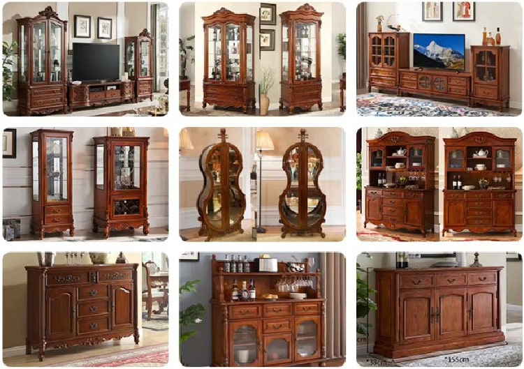 Mẫu tủ gỗ phòng khách hiện đại nhiều ngăn tiện lợi