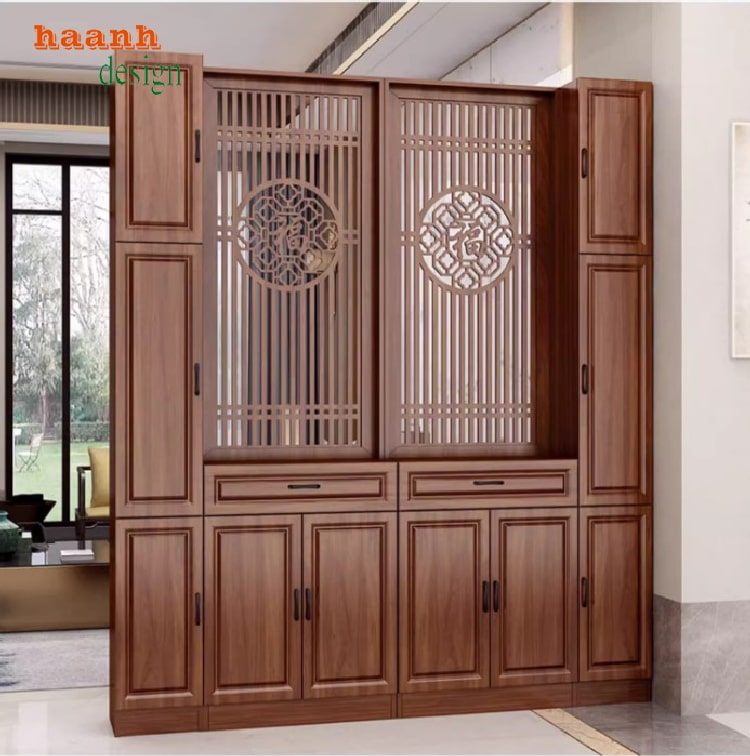 Top mẫu tủ gỗ trang trí phòng khách hiện đại, sang trọng 2025-TPK 012