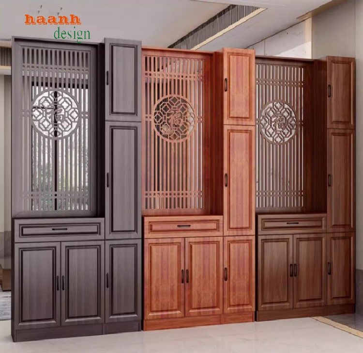 Mẫu tủ gỗ trang trí phòng khách đẹp đa năng