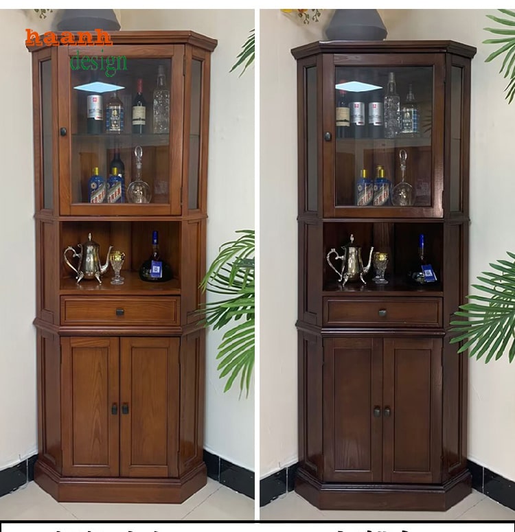 tủ góc gỗ tự nhiên
